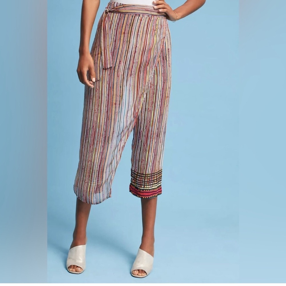 Striped Multicolor Wide Leg Pants